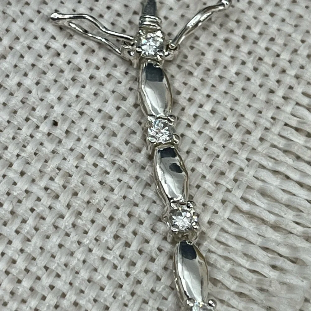 Vintage 7" Sterling Silver Marquise & Round Accent Bracelet - Picture 4 of 16